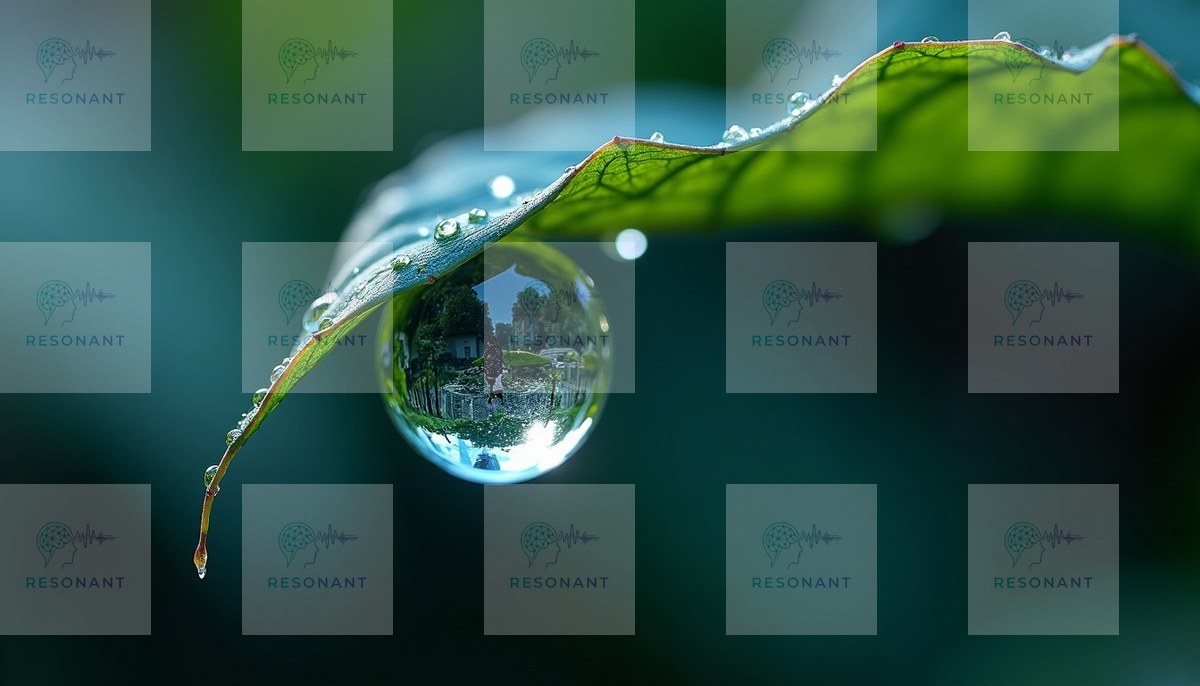 Watermarked preview — Reflections in a Dewdrop Macro Canvas Art