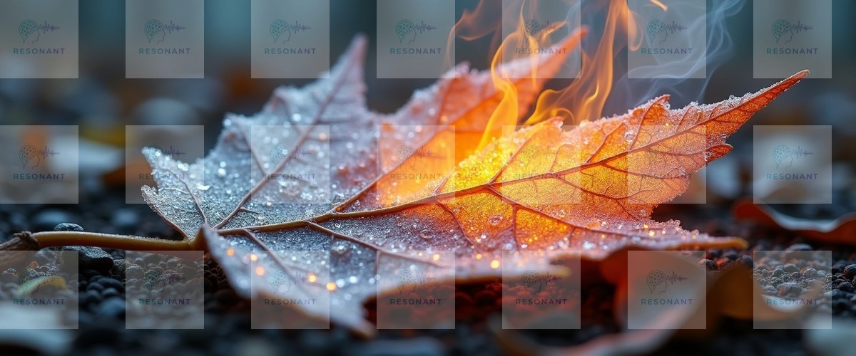 Watermarked preview — Fire and Ice Elemental Maple Leaf Wall Art