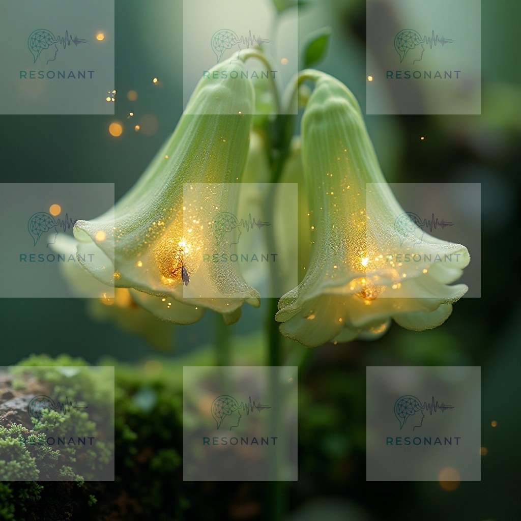Watermarked preview — Magical Glowing Bell Flowers Fantasy Macro Art