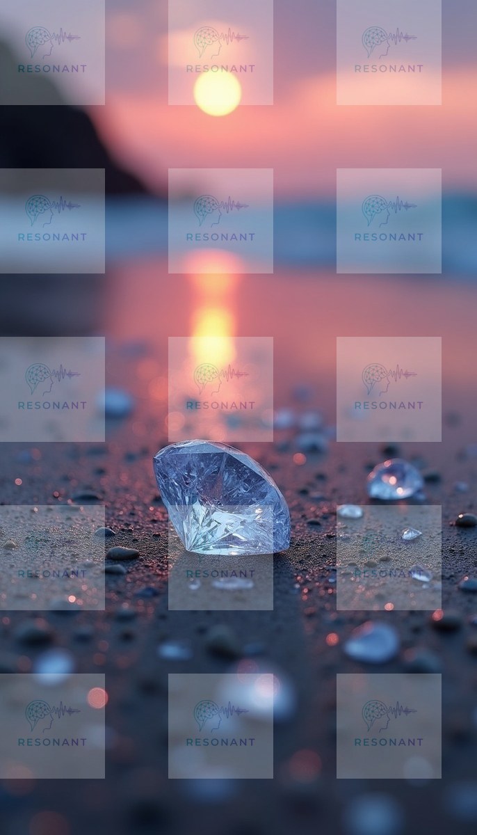 Watermarked preview — Diamond on Beach at Sunset