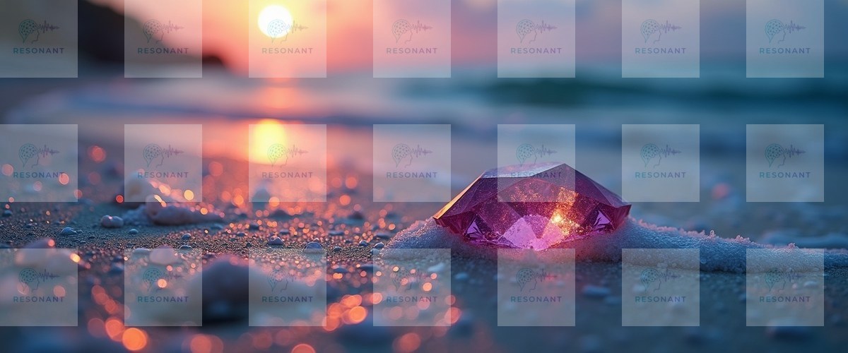Watermarked preview — Radiant Purple Gemstone on Sunset Beach