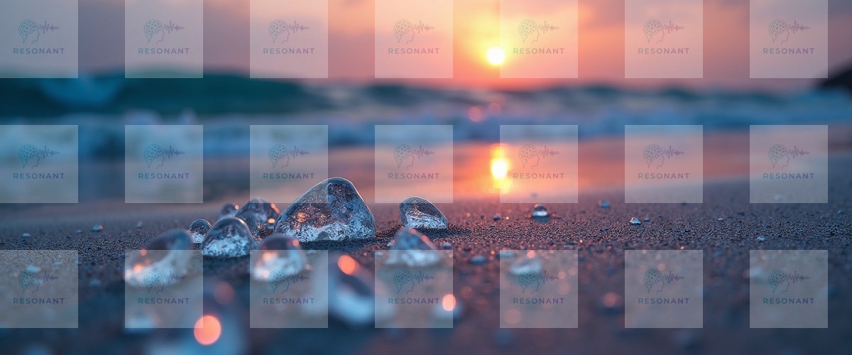 Watermarked preview — Sunset Glow Over Diamond Beach Ice Crystals