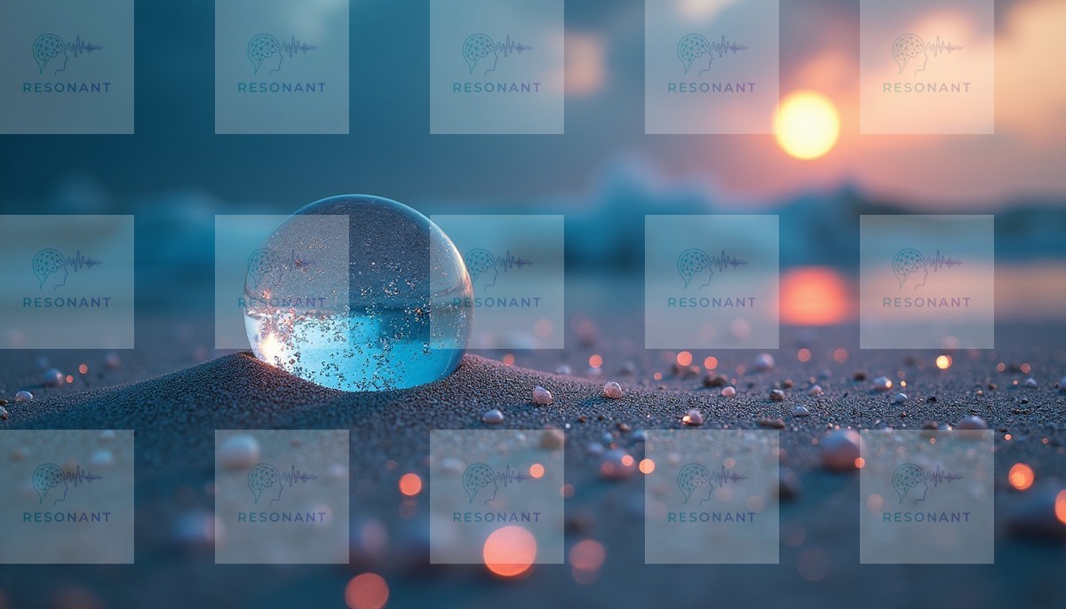 Watermarked preview — Crystal Orb Sunset Beach Macro Artwork