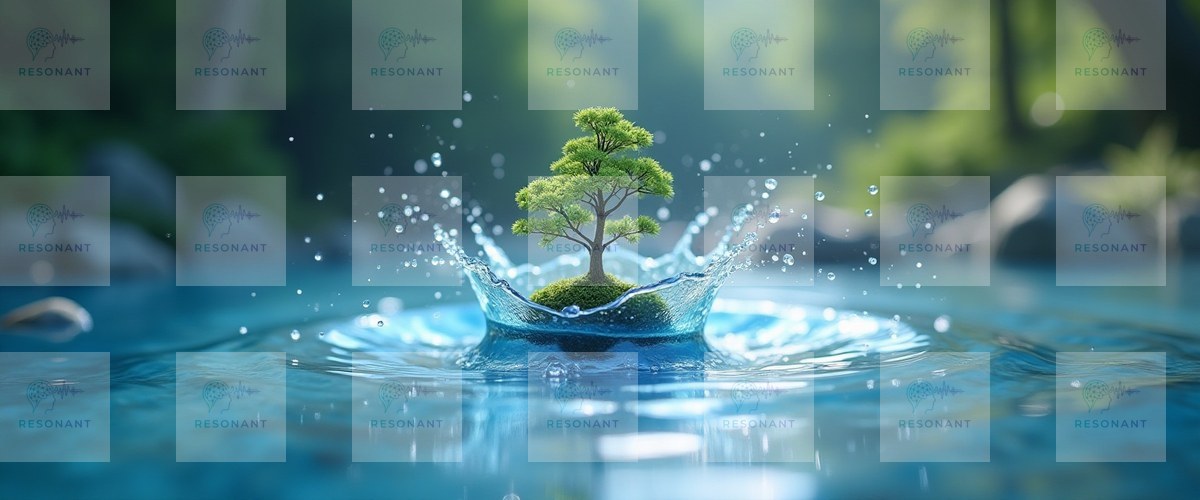 Watermarked preview — Serene Bonsai Tree Water Splash Canvas Print